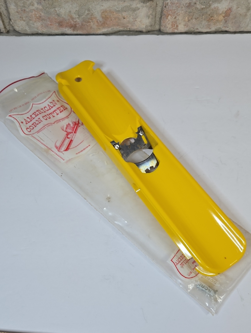Vintage American Corn Cutter Yellow Hard Plastic Corn Cutter